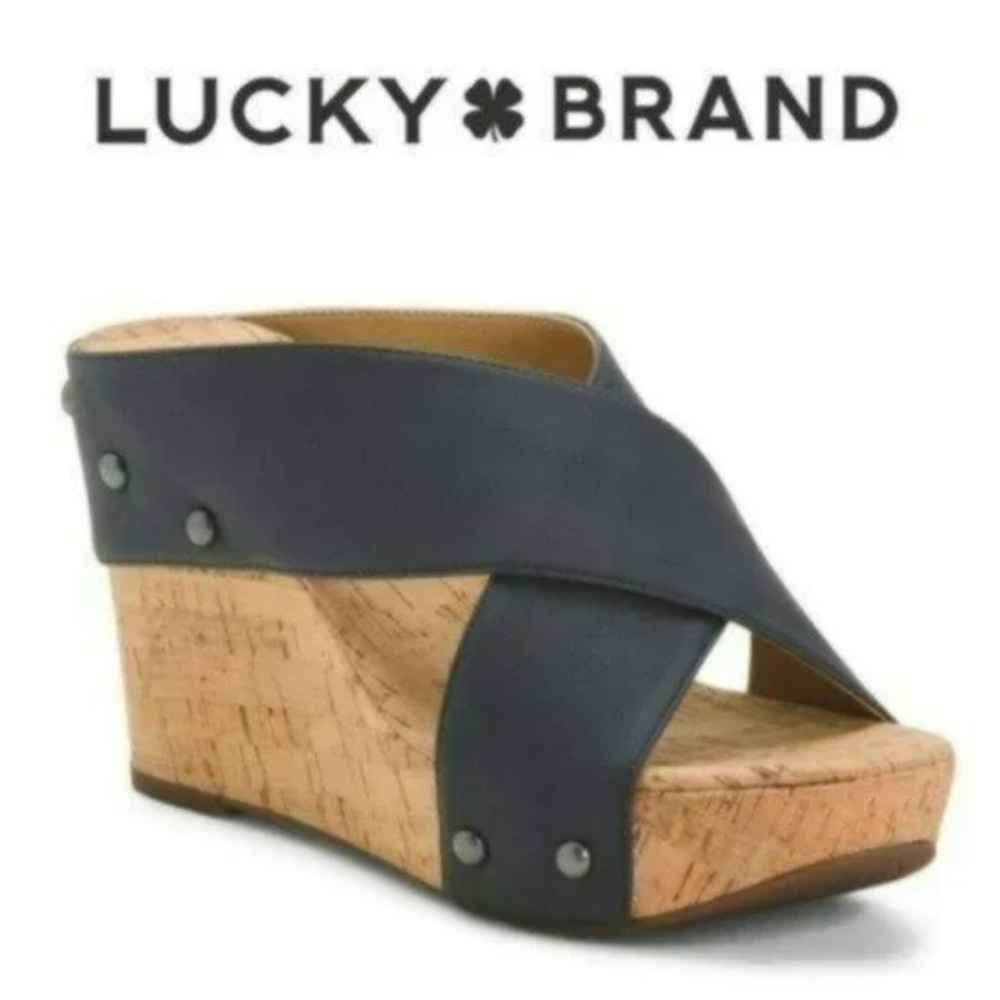 Lucky Brand Studded Wedge Sandals size 9M
